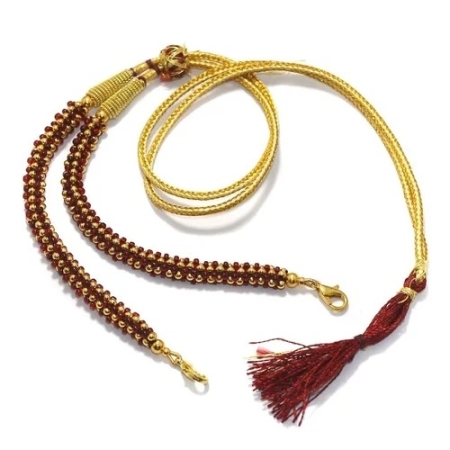 1 Pc- Metal Beads Pendant Dori Maroon